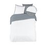 Voir la diapositive 2 : COTE DECO Parure housse de couette fantaisie en coton 57 fils motifs rayures NEBULA