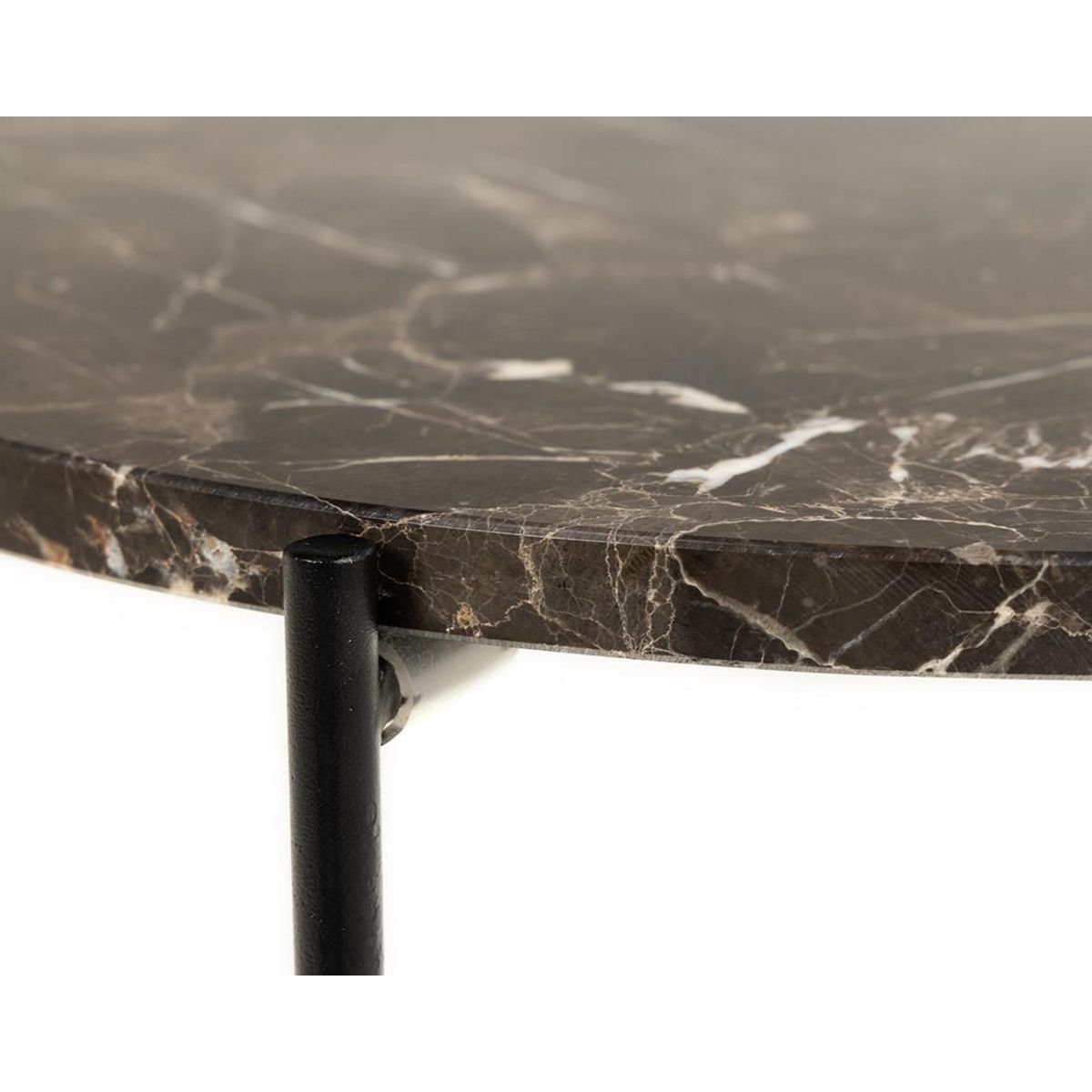 LISA DESIGN Ezaro - table basse ronde - 52 cm - plateau en marbre - pieds en acier