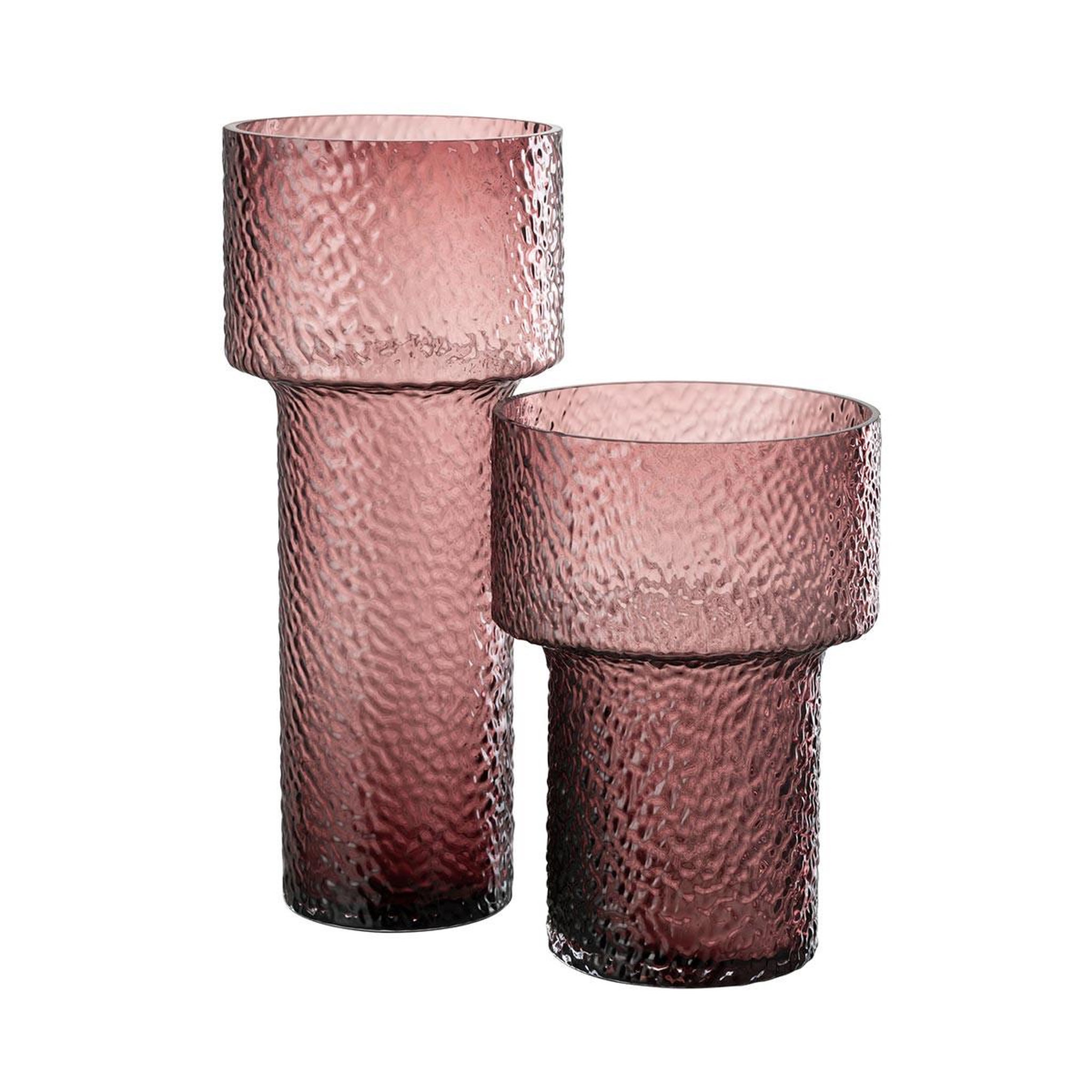 Voir la diapositive 2 : J-LINE Vase Design en Verre  Betty  30cm Rose