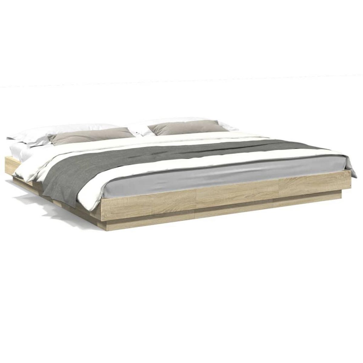 VIDAXL Cadre de lit sans matelas chene sonoma 180x200 cm