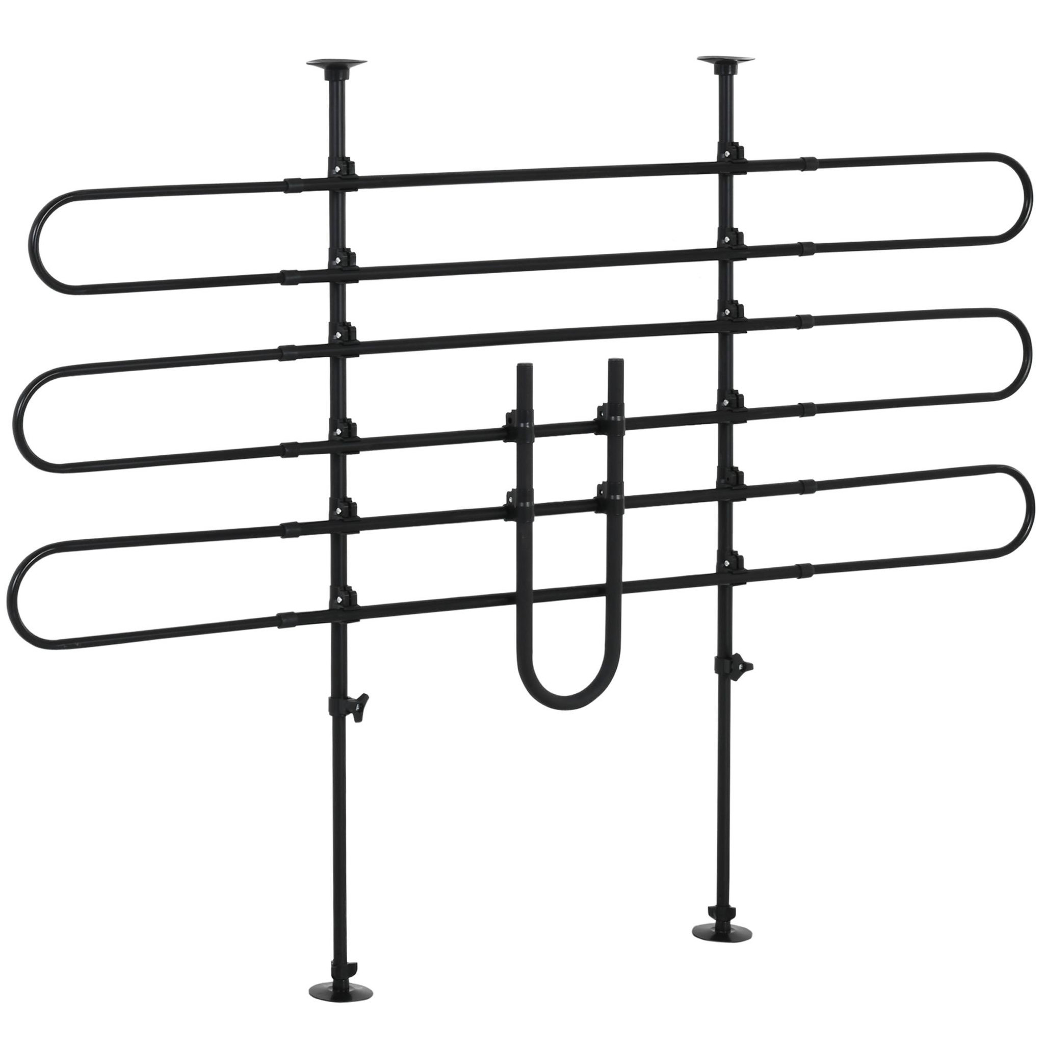 PAWHUT Grille de séparation extensible voiture barrière de sécurité barre réglable pour chien acier noir
