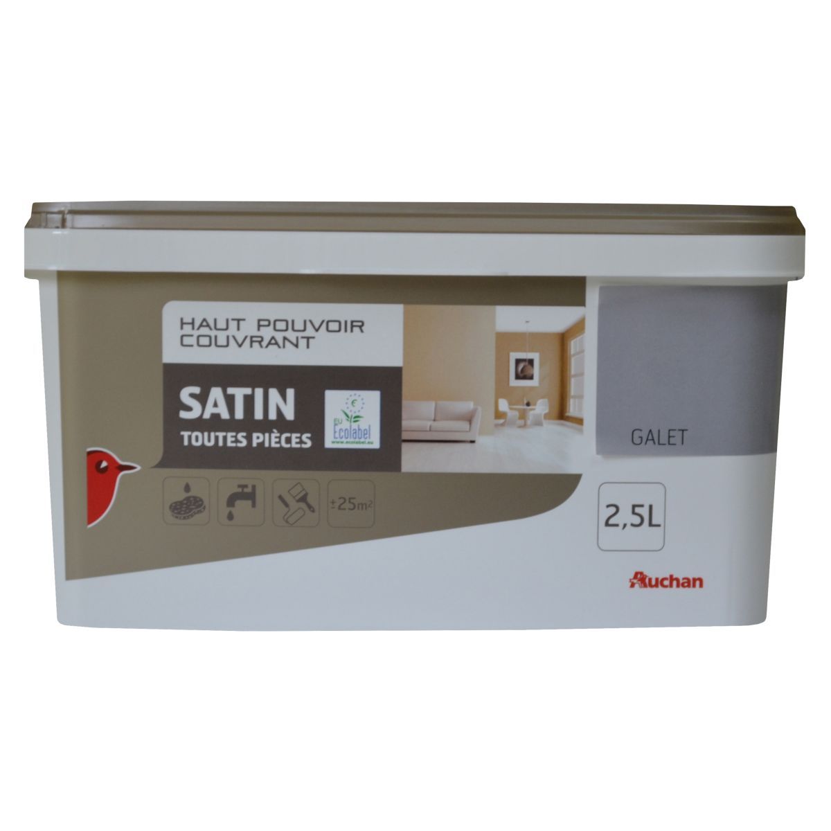 AUCHAN Peinture murale Galet satin 