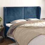 VIDAXL Tete de lit avec oreilles Bleu fonce 203x23x118/128 cm Velours