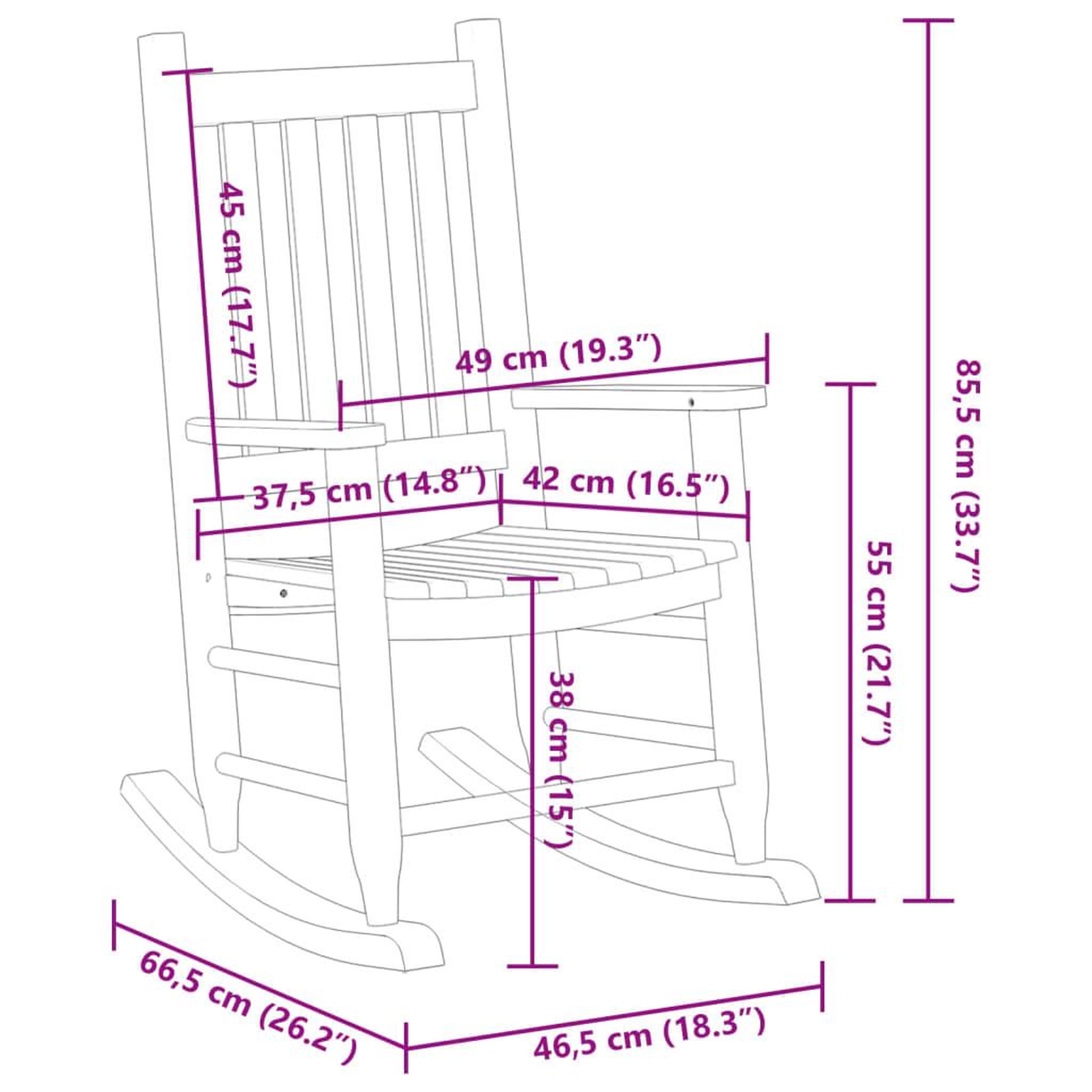 Voir la diapositive 6 : VIDAXL Chaise a bascule enfants noir bois de peuplier massif
