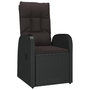 Voir la diapositive 3 : VIDAXL Chaise inclinable de jardin 2pc et coussins Resine tressee Noir