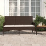 Voir la diapositive 1 : VIDAXL Banc de jardin a 3 places avec coussins Marron Resine tressee