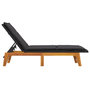 Voir la diapositive 5 : VIDAXL Chaise longue avec coussin Resine tressee/bois massif d'acacia