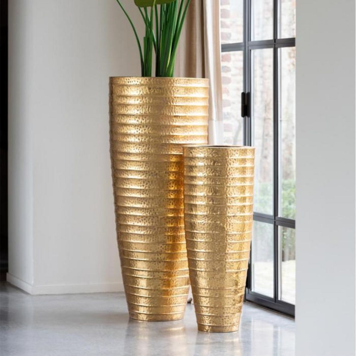 Paris Prix Lot de 2 Vases Déco en Métal  Egypte  122cm Or