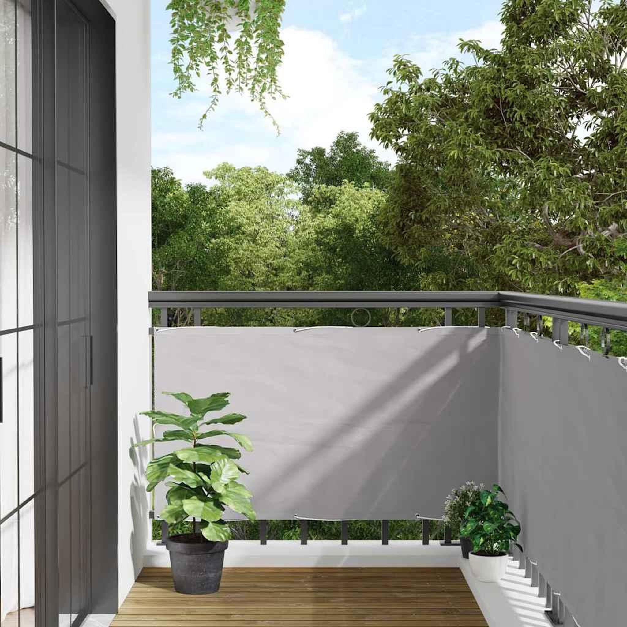 VIDAXL Ecran d'intimite de balcon gris 400x120 cm PVC
