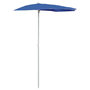 Voir la diapositive 2 : VIDAXL Demi-parasol de jardin avec mat 180x90 cm bleu azure