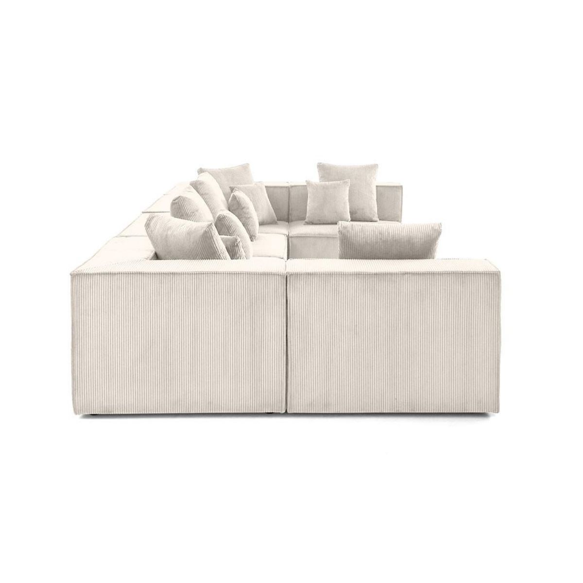 LISA DESIGN Colombine - canapé modulable panoramique - 7 places - en velours côtelé