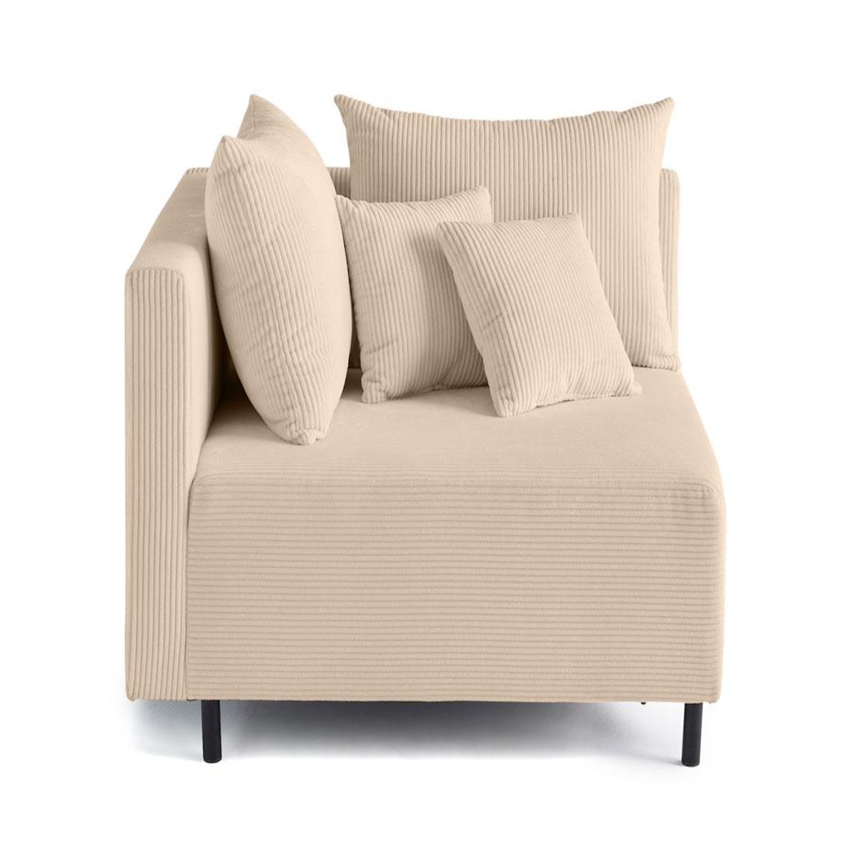 LISA DESIGN Edinburg - module d'assise d'angle gauche - en velours côtelé