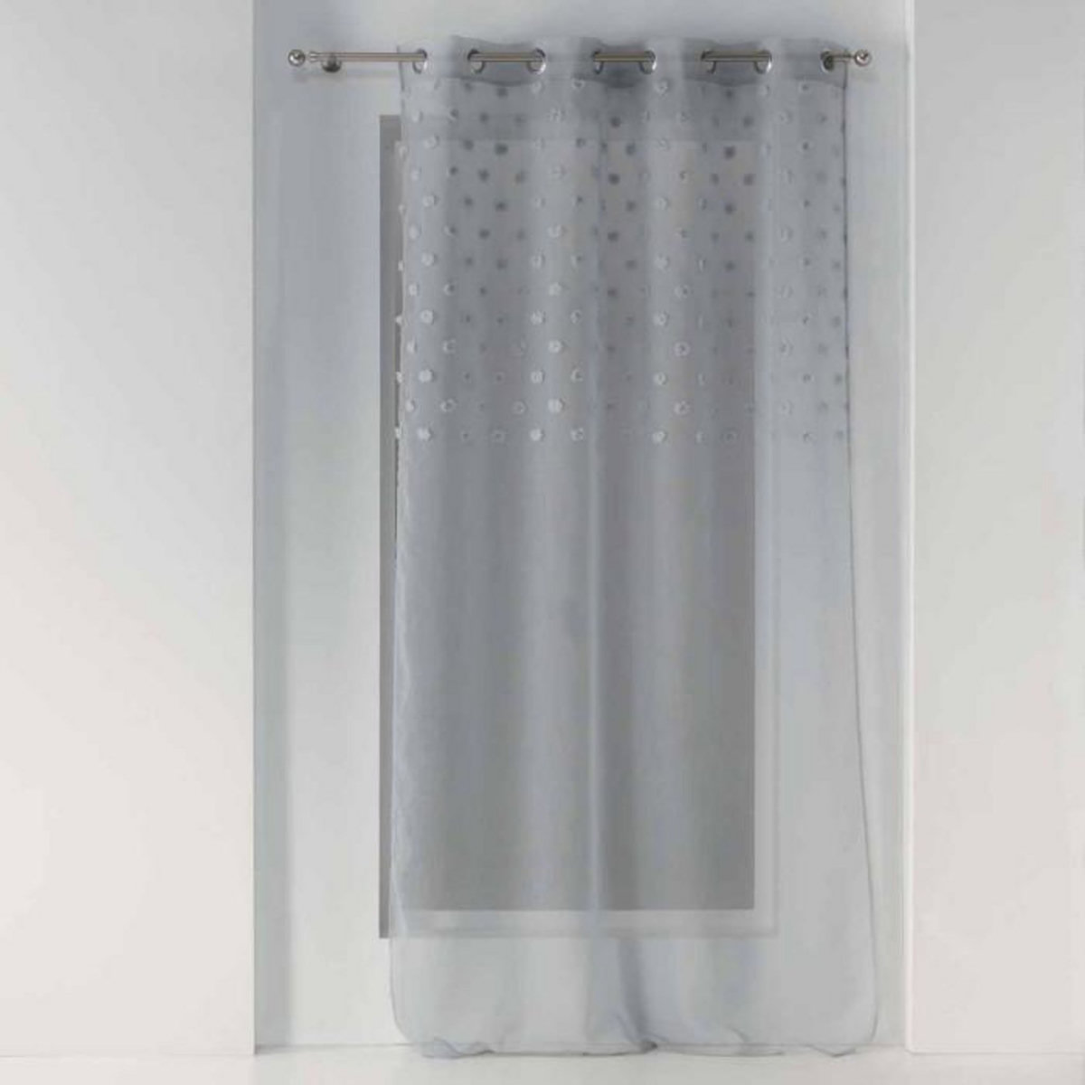 Paris Prix Rideau Voilage à Œillets  Mélusine  140x240cm Gris