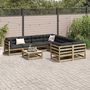 Voir la diapositive 3 : VIDAXL Salon de jardin 9 pcs avec coussins bois de pin impregne