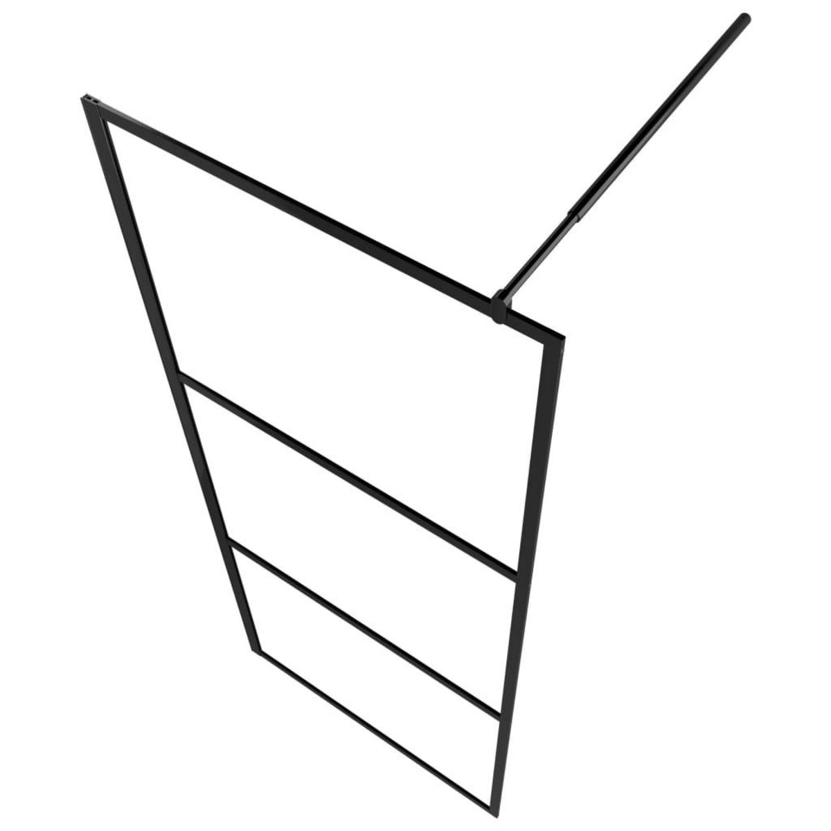 VIDAXL Paroi de douche a l'italienne a verre ESG Noir 100x195 cm