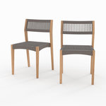 Rendez vous déco Lot de 2 chaises de jardin en bois de teck recyclé et tissage en corde-Nusa