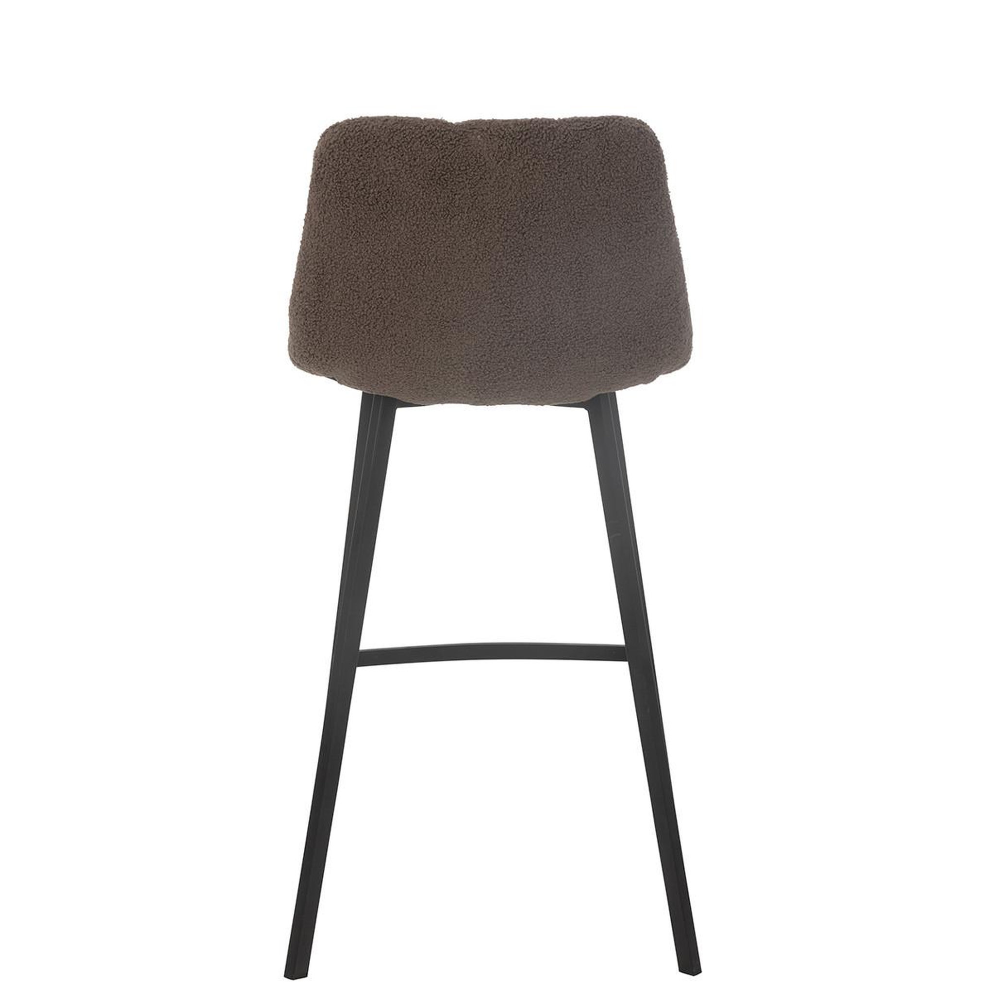 Voir la diapositive 4 : J-LINE Chaise de bar matelassée bouclette  kent  95cm marron