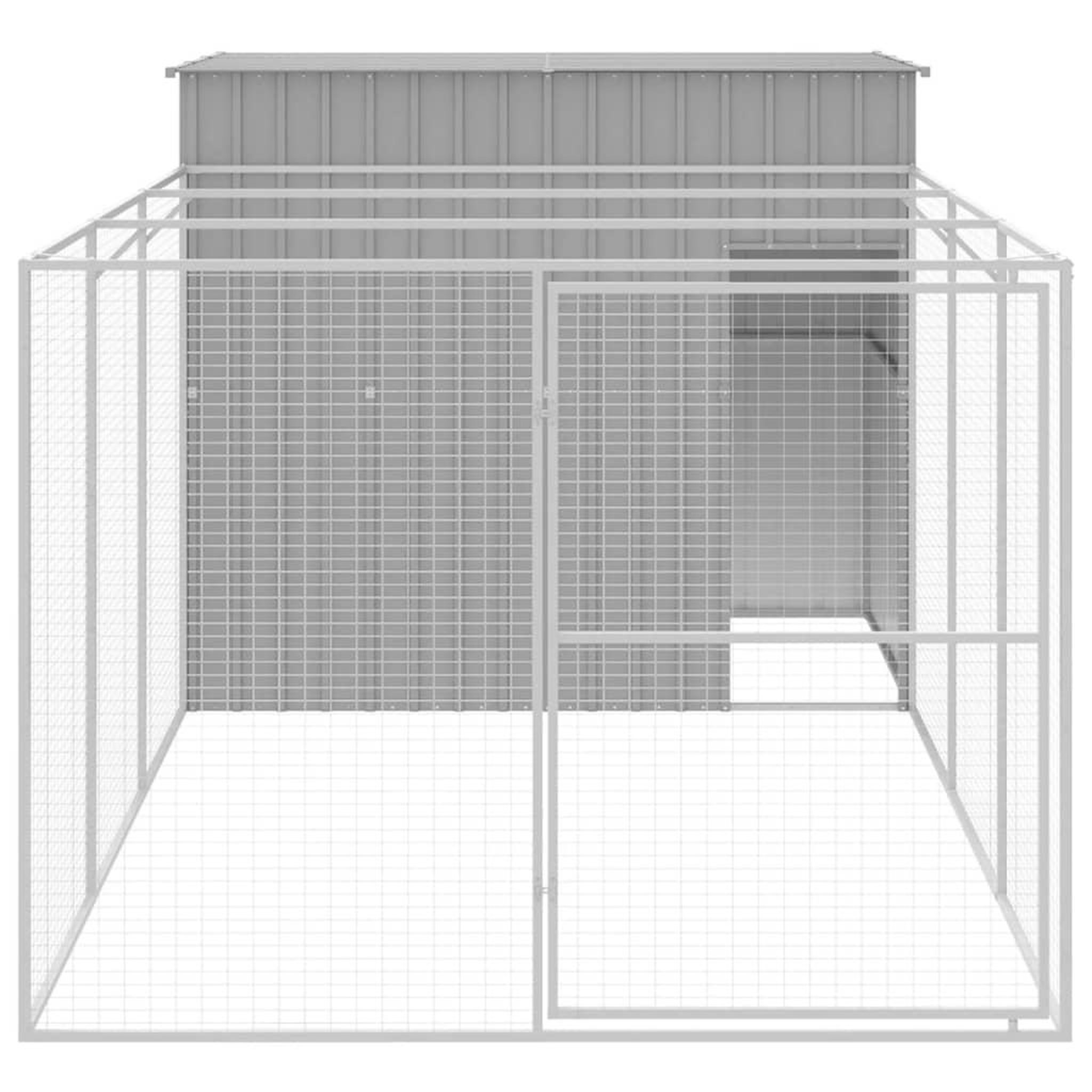 Voir la diapositive 3 : VIDAXL Niche pour chien avec cour gris clair 214x457x181 cm