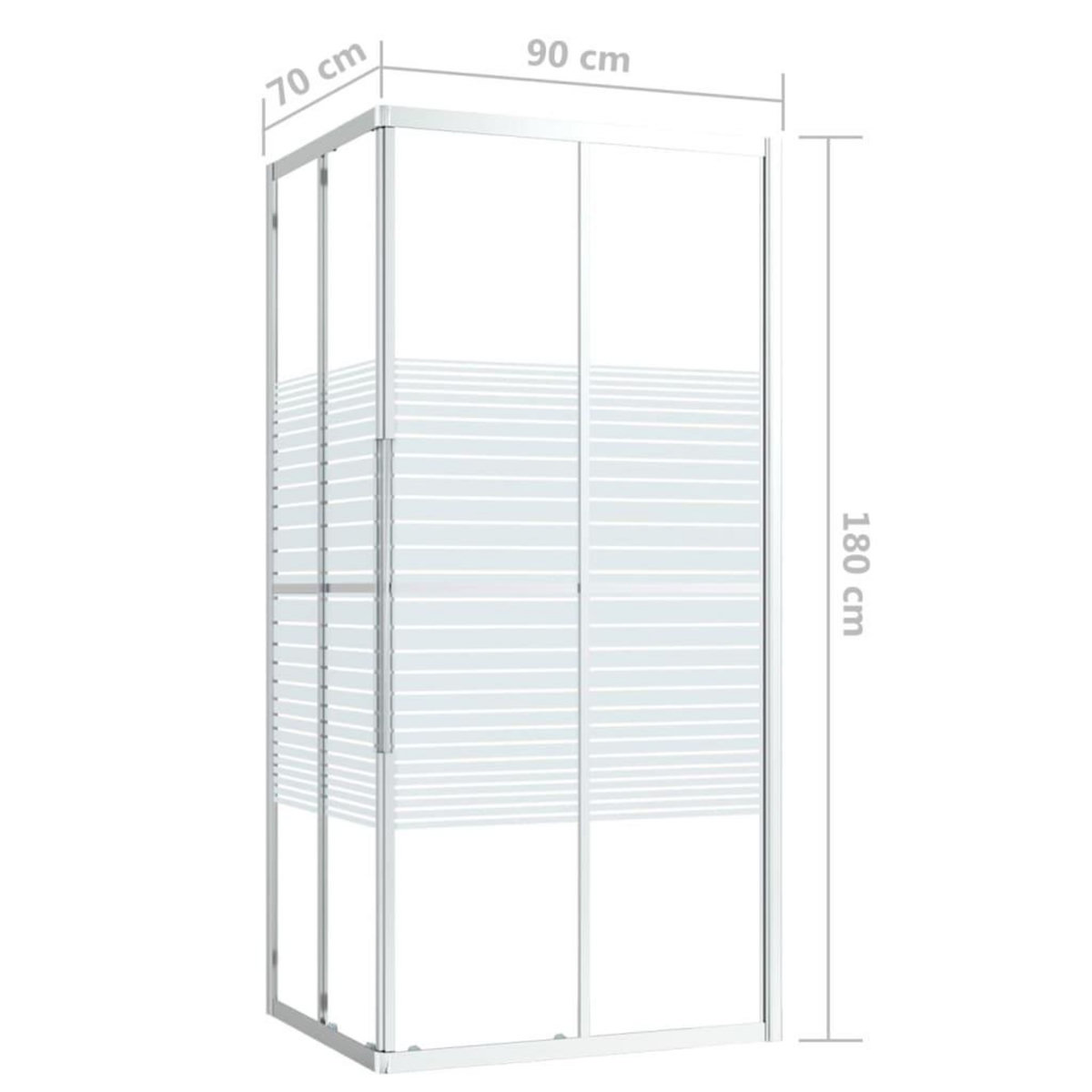 VIDAXL Cabine de douche ESG 90x70x180 cm