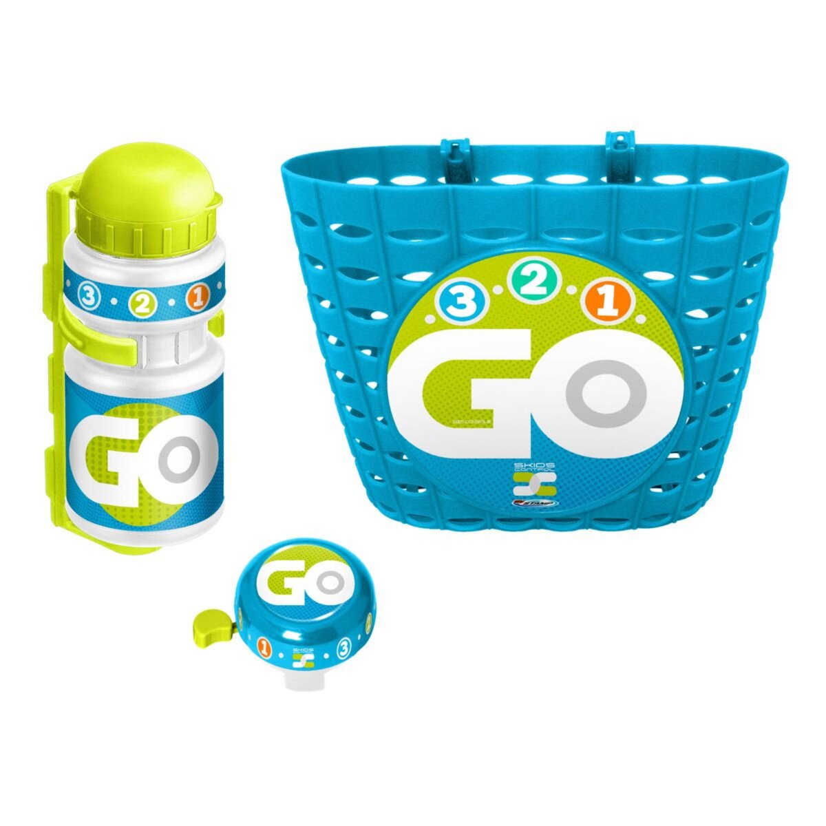 Skids Control Corbeille + Bidon + Sonnette Bleu - Skids Control