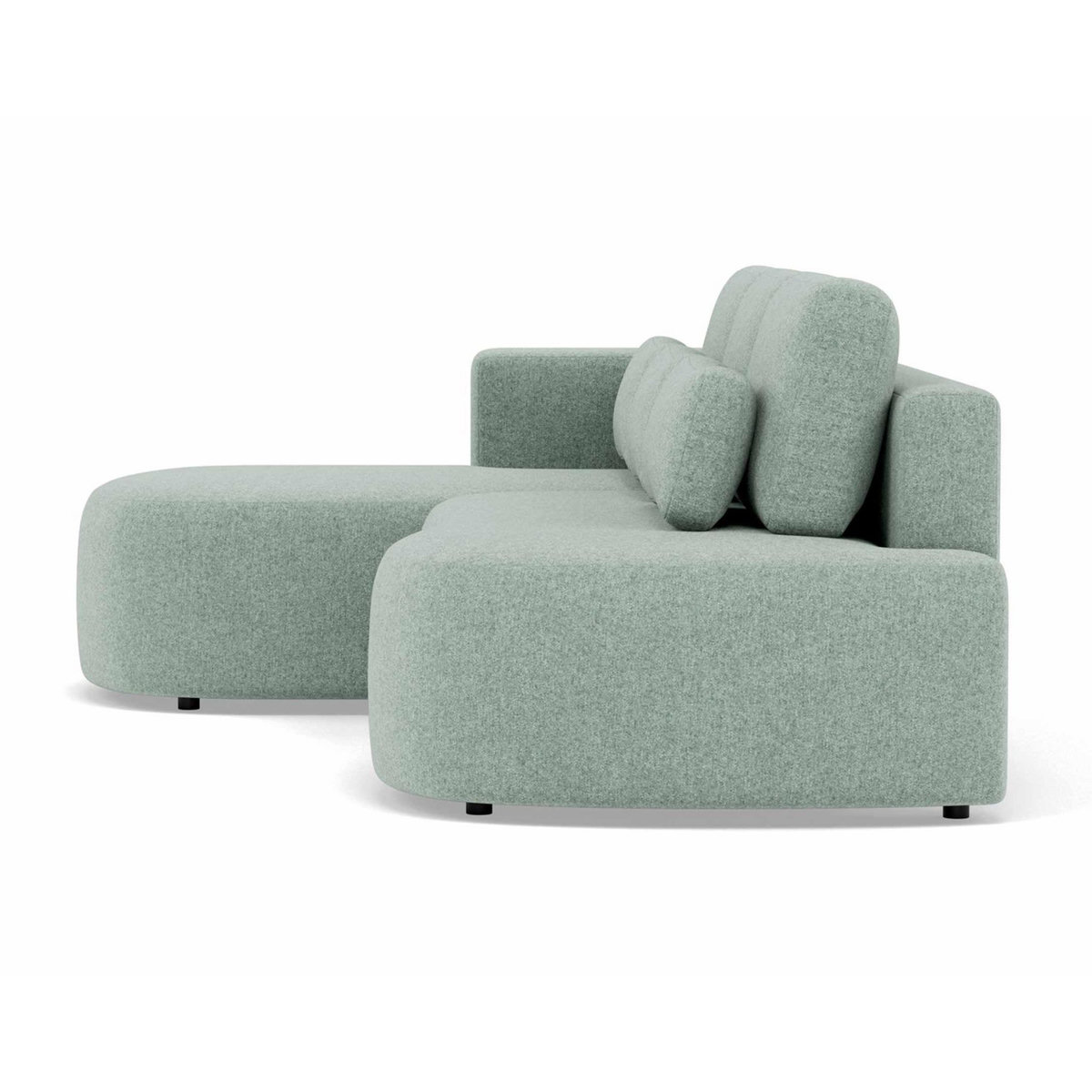 LISA DESIGN Mahina - canapé d'angle gauche 4 places convertible avec coffre en tissu texturé