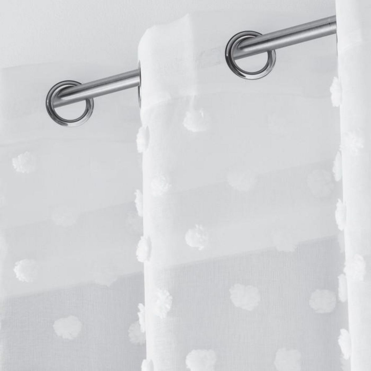 Paris Prix Rideau Voilage à Œillets  Mélusine  140x240cm Blanc