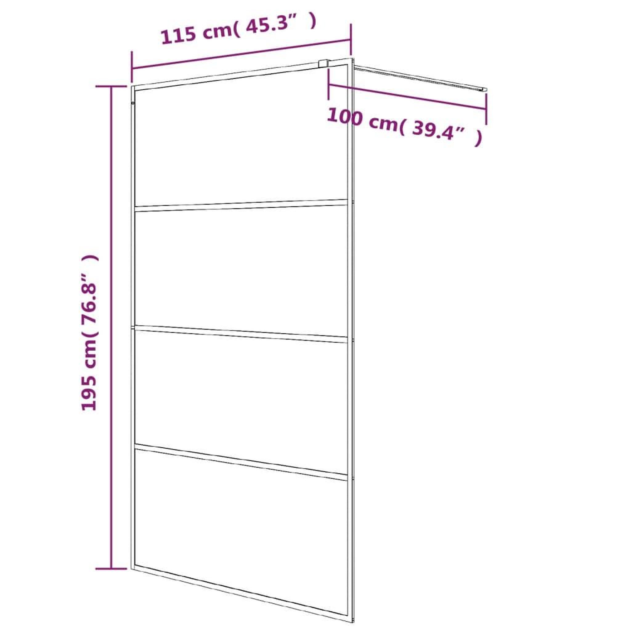 Voir la diapositive 6 : VIDAXL Paroi de douche Blanc 115x195 cm Verre ESG transparent