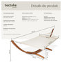 Voir la diapositive 6 : tectake Hamac sur pied avec structure en bois pour 2 personnes blanc