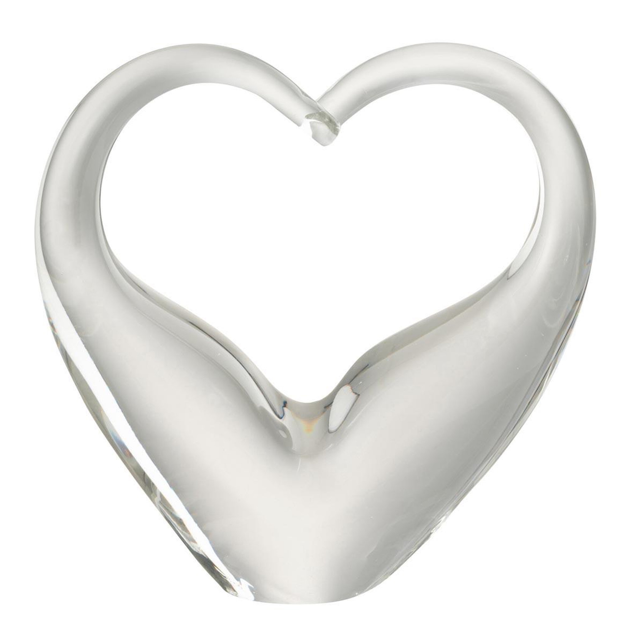 J-LINE Presse-Papier en Verre  Cœur  18cm Transparent