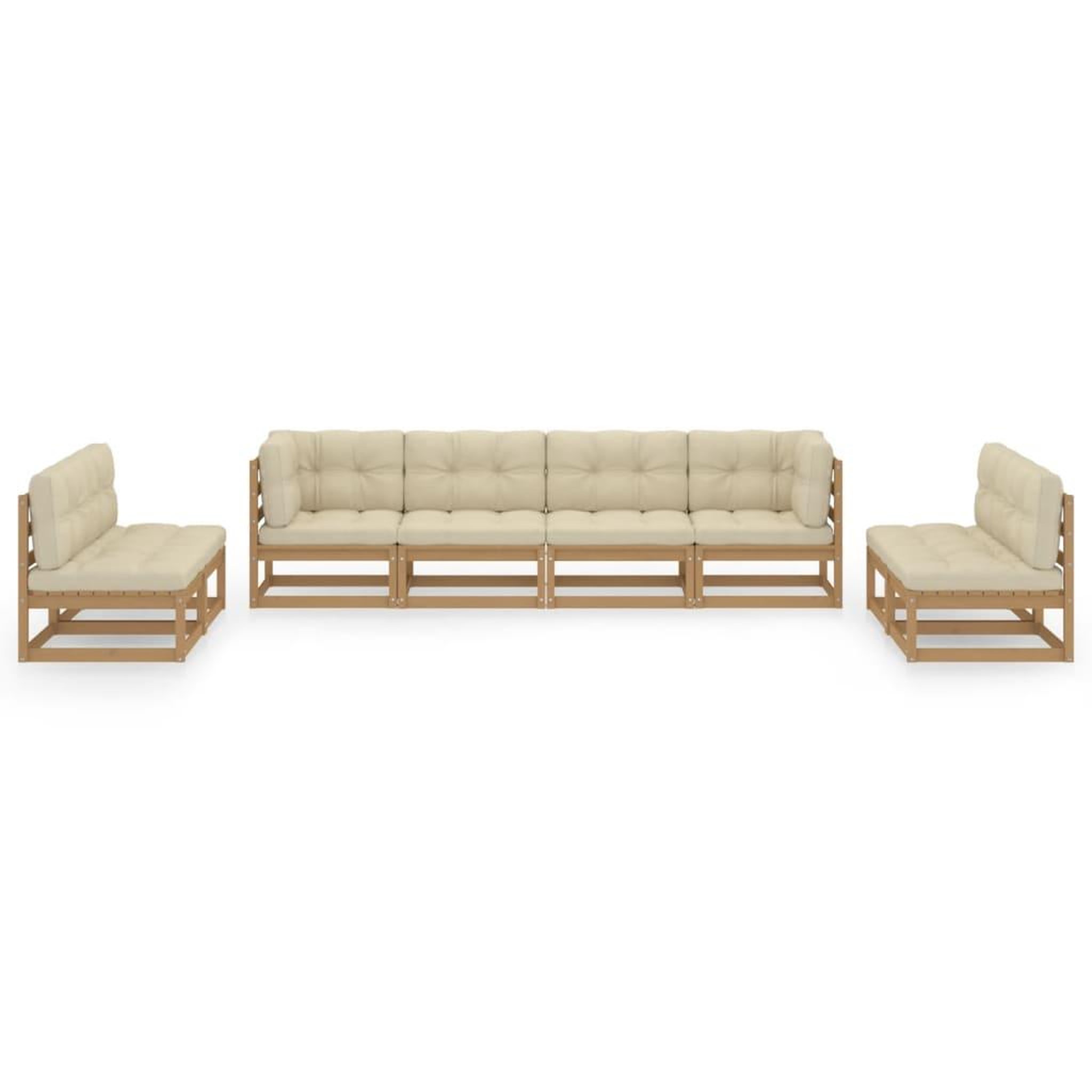Voir la diapositive 3 : VIDAXL Salon de jardin 8 pcs avec coussins Bois de pin massif