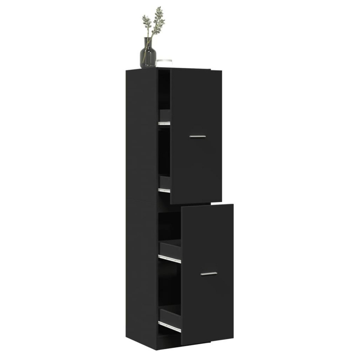 VIDAXL Armoire d'apothicaire noir 40x41x174,5 cm bois d'ingenierie