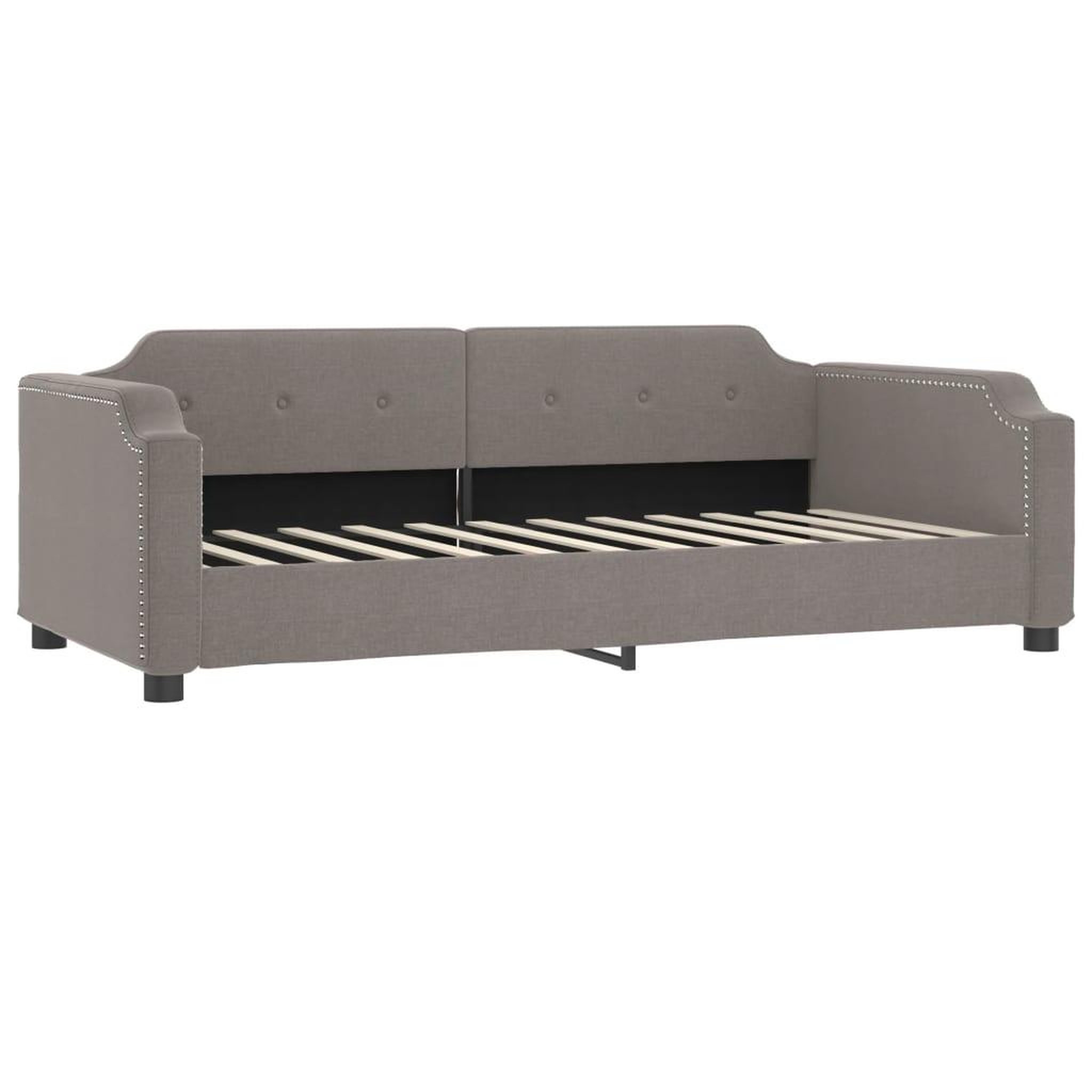 Voir la diapositive 3 : VIDAXL Lit de jour avec matelas taupe 90x200 cm tissu