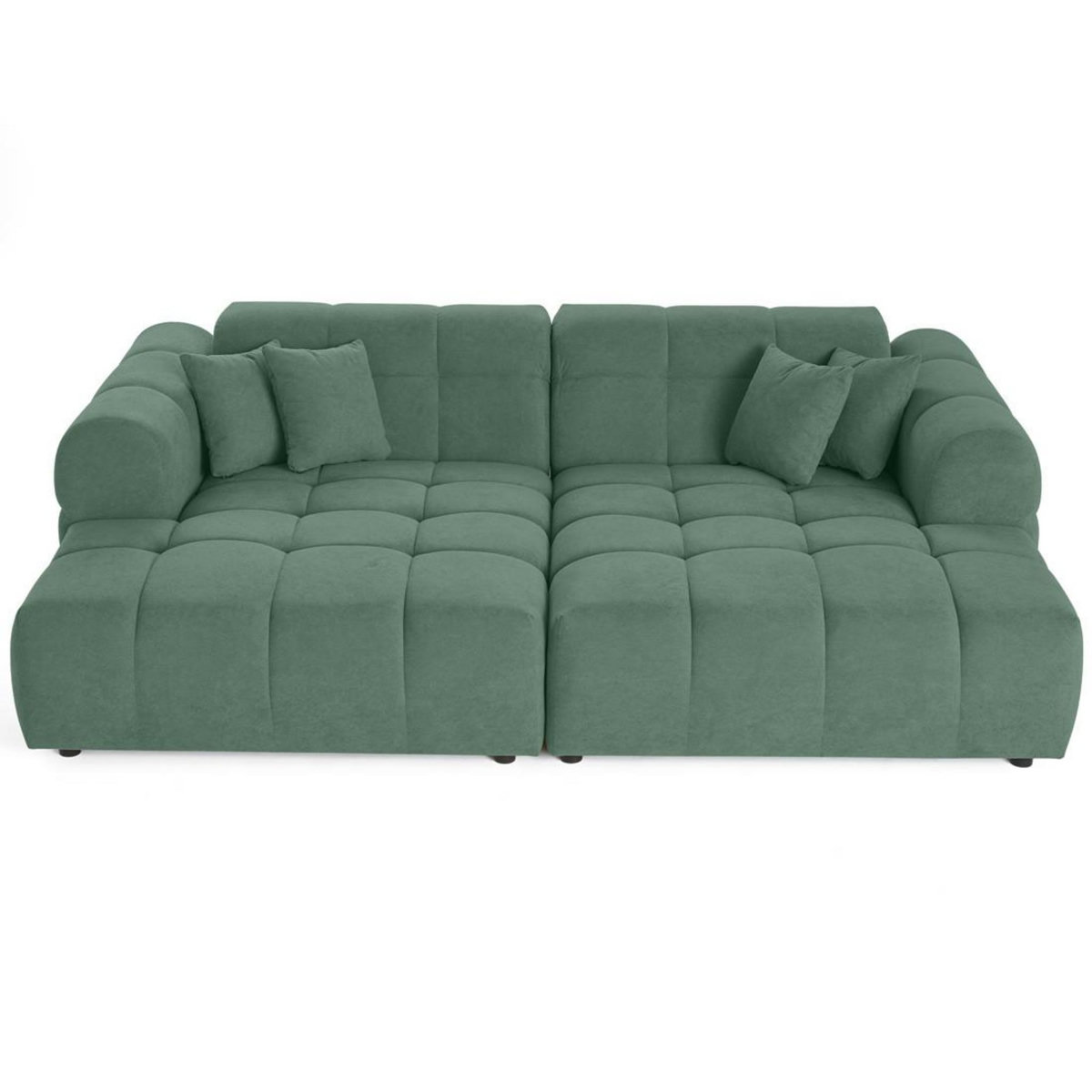 LISA DESIGN Ray - canapé droit 4 places avec double méridienne - assise profonde - en tissu texturé