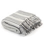 Voir la diapositive 1 : VIDAXL Couverture coton a rayures 125x150 cm Gris et Blanc