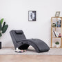 Voir la diapositive 1 : VIDAXL Chaise longue de massage avec oreiller Gris Similicuir daim