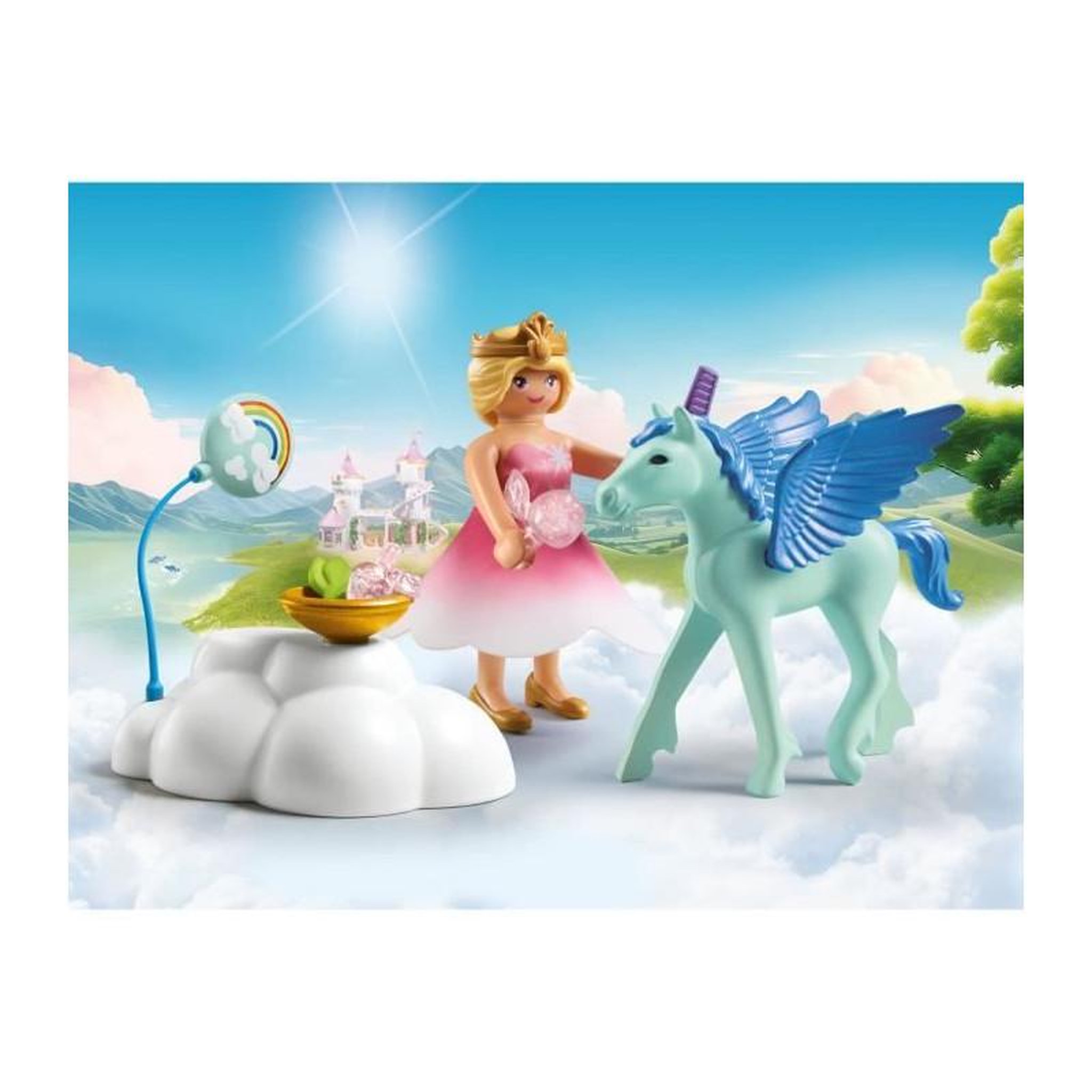 Voir la diapositive 2 : PLAYMOBIL PLAYMOBIL 71802 Princesse et poulain ailé avec nuage