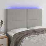 VIDAXL Tete de lit a LED Gris clair 144x5x118/128 cm Tissu