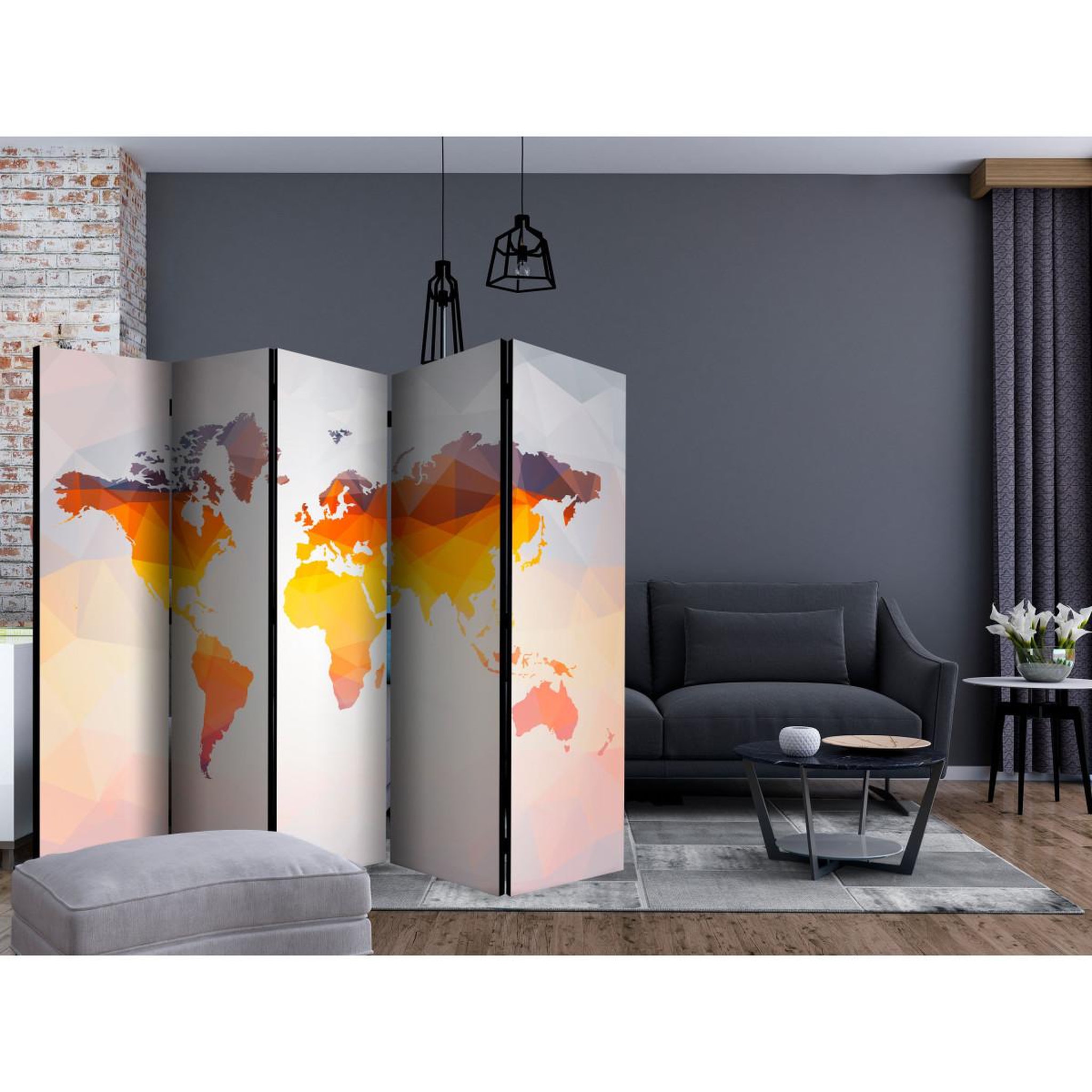 Voir la diapositive 2 : Paris Prix Paravent 5 volets  rusty  172x225cm