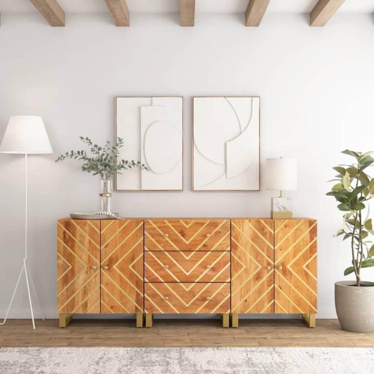 VIDAXL Armoires laterales 3 pcs marron et noir 60x33,5x75 cm