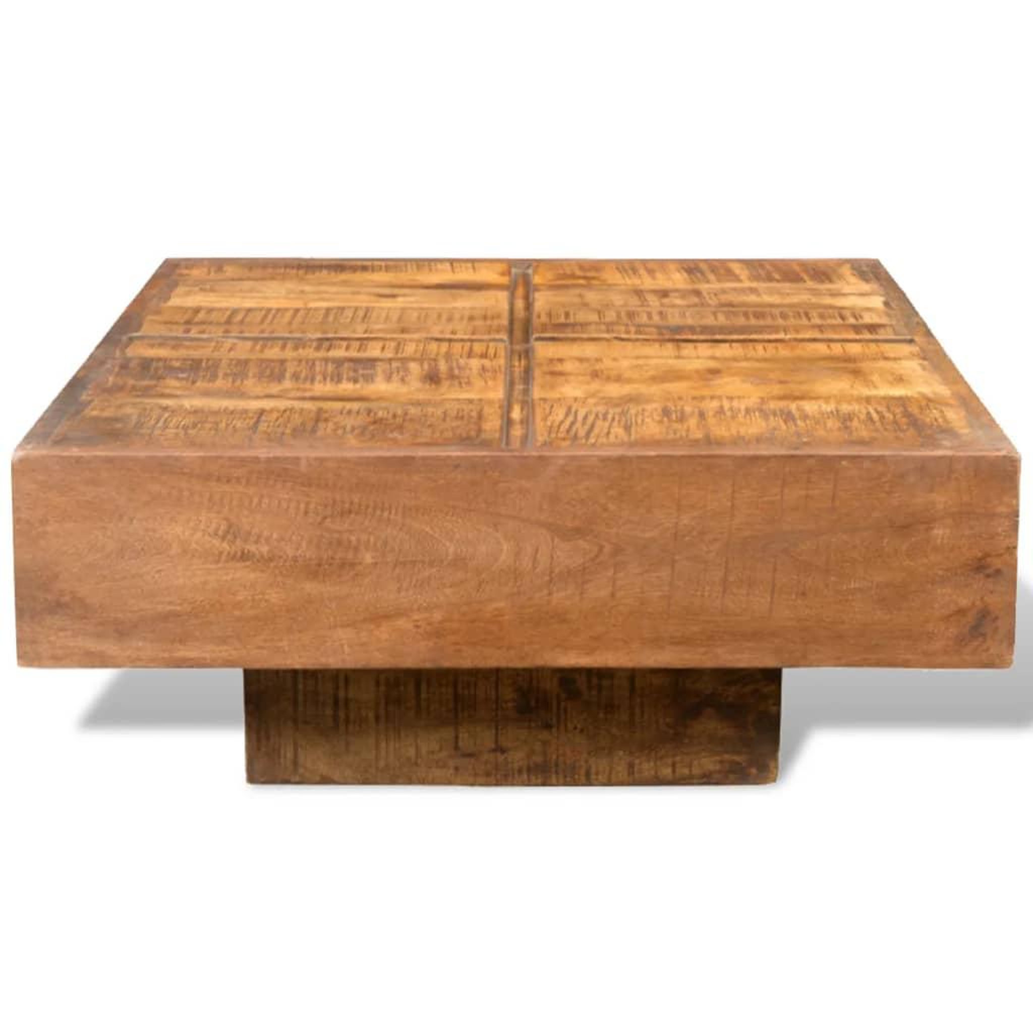 Voir la diapositive 2 : VIDAXL Table basse carree Marron Bois massif de manguier