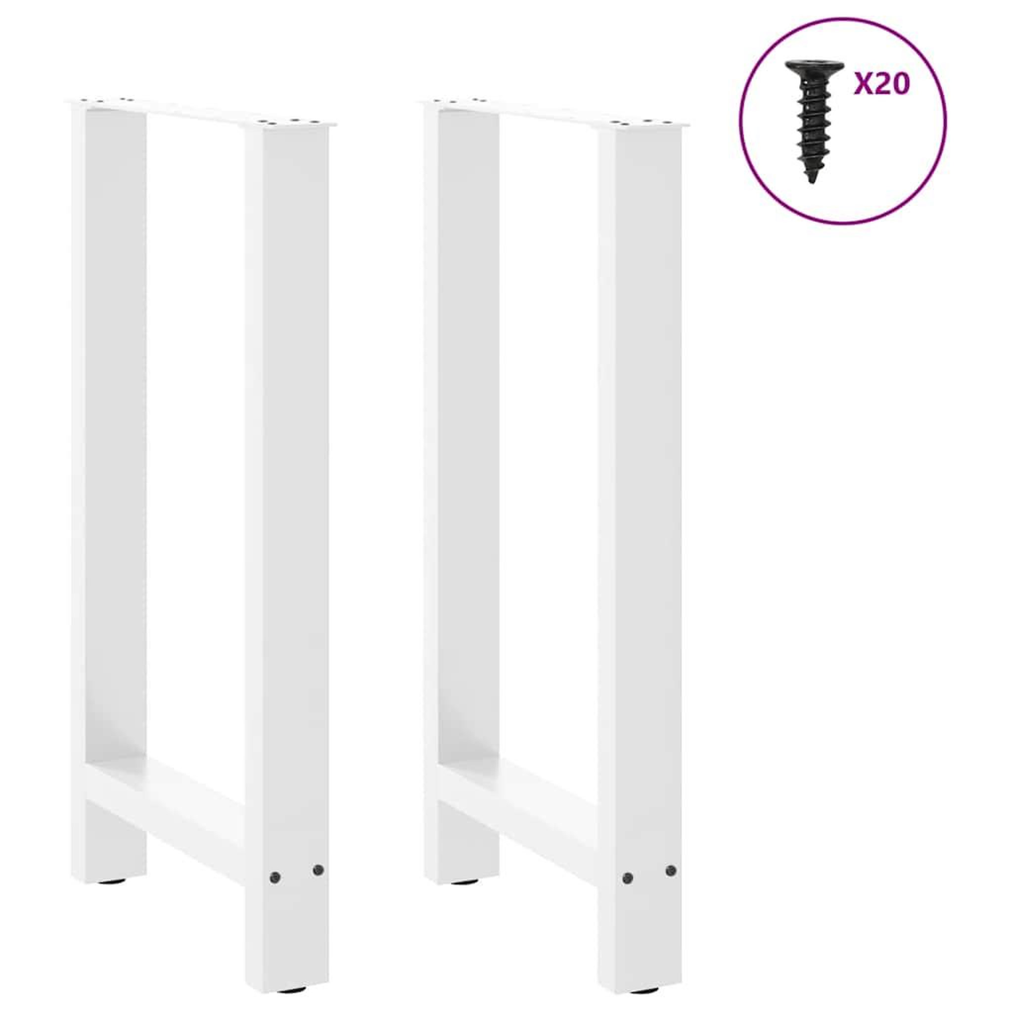 Voir la diapositive 3 : VIDAXL Pieds de table basse blanc 2 pcs 40x(90-91) cm acier