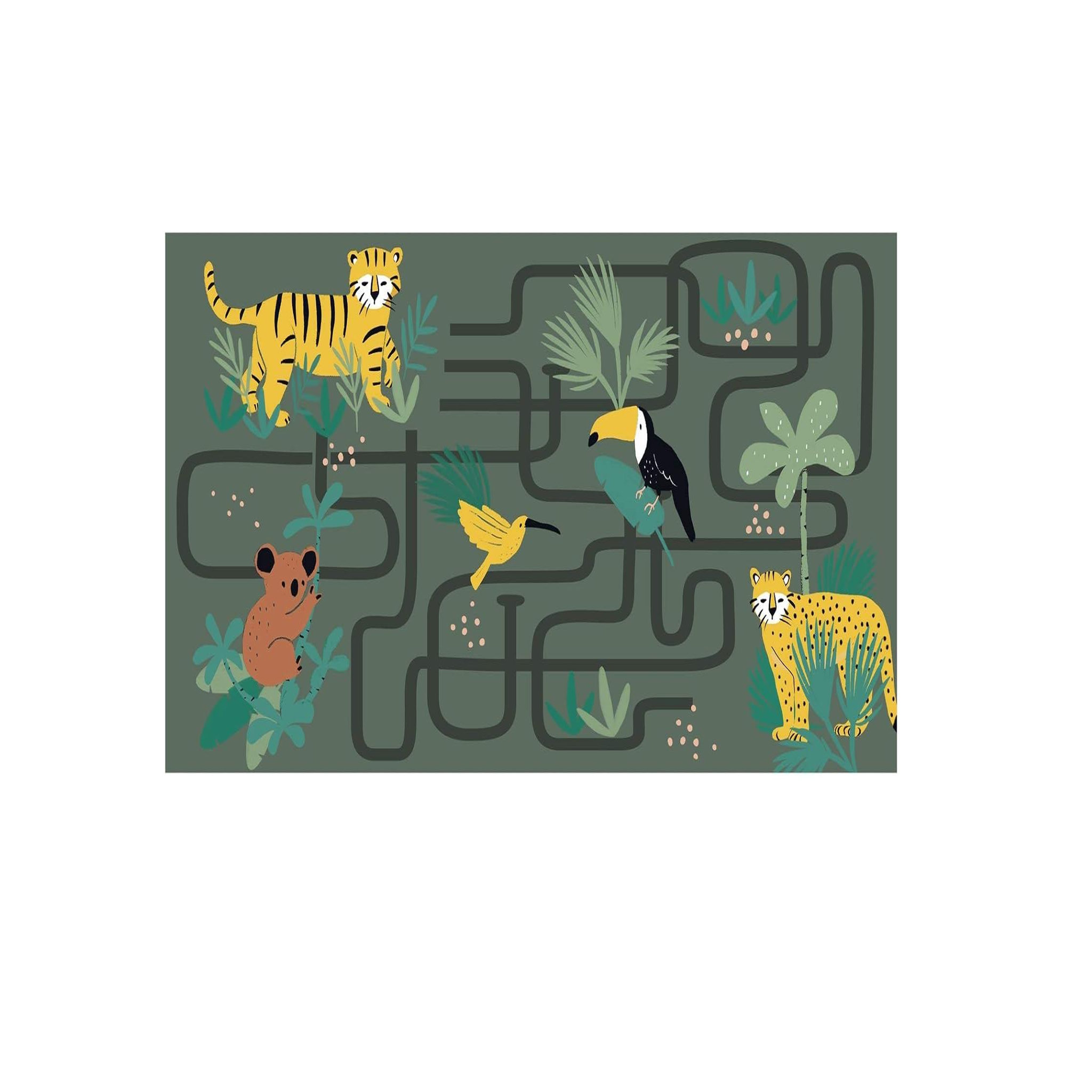 Eden Tapis enfant animaux jungle circuit