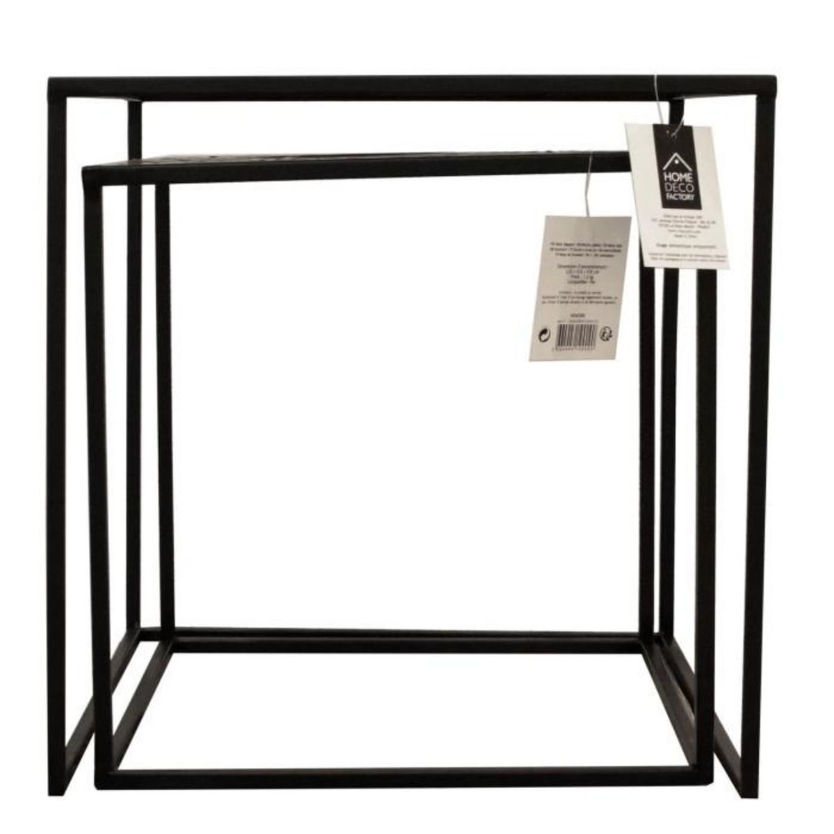 Paris Prix Lot de 2 Tables Gigognes  Havana  40cm Noir