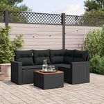 VIDAXL Salon de jardin 5 pcs avec coussins noir resine tressee