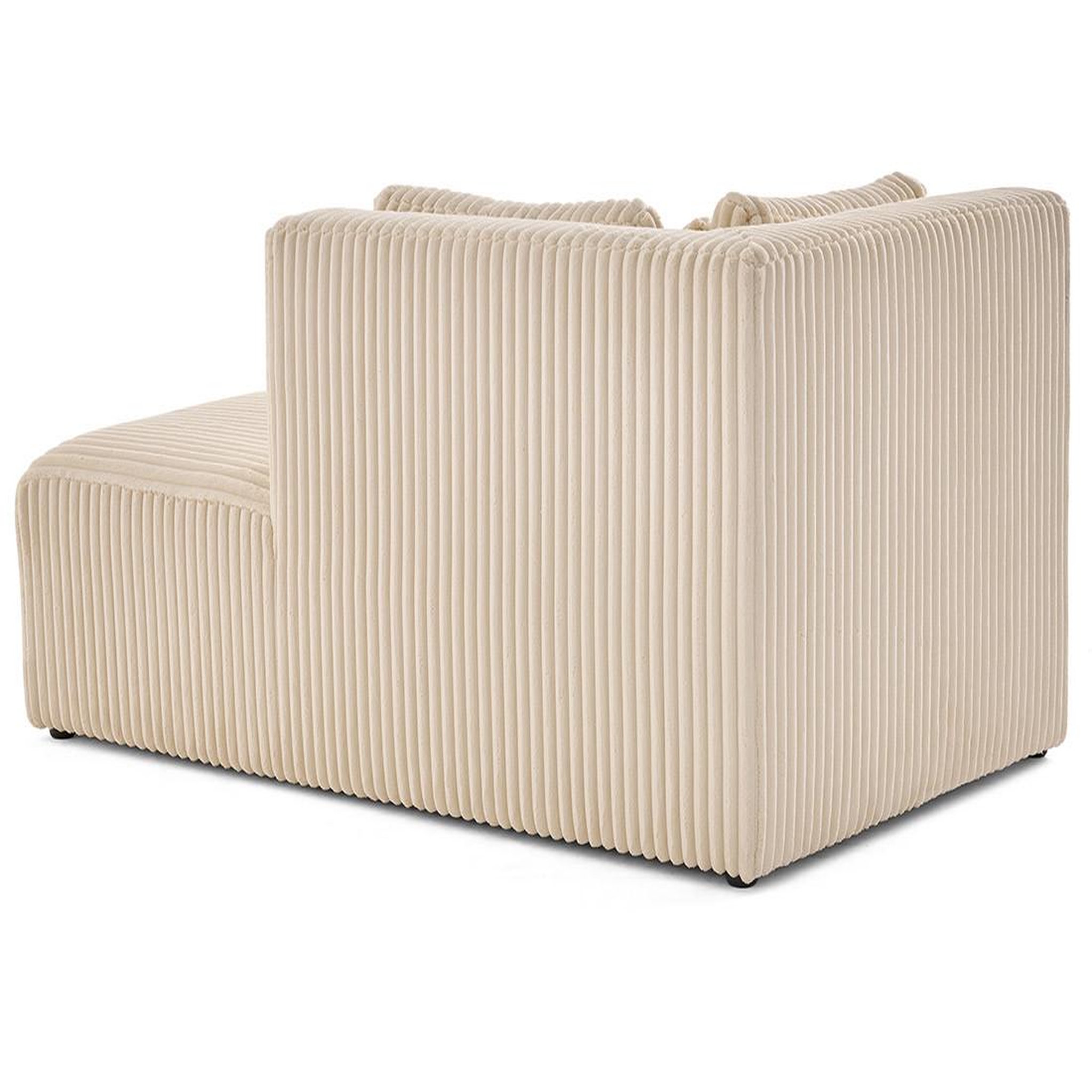 Voir la diapositive 3 : LISA DESIGN Victoire - module d'assise méridienne droit en velours côtelé grosses côtes