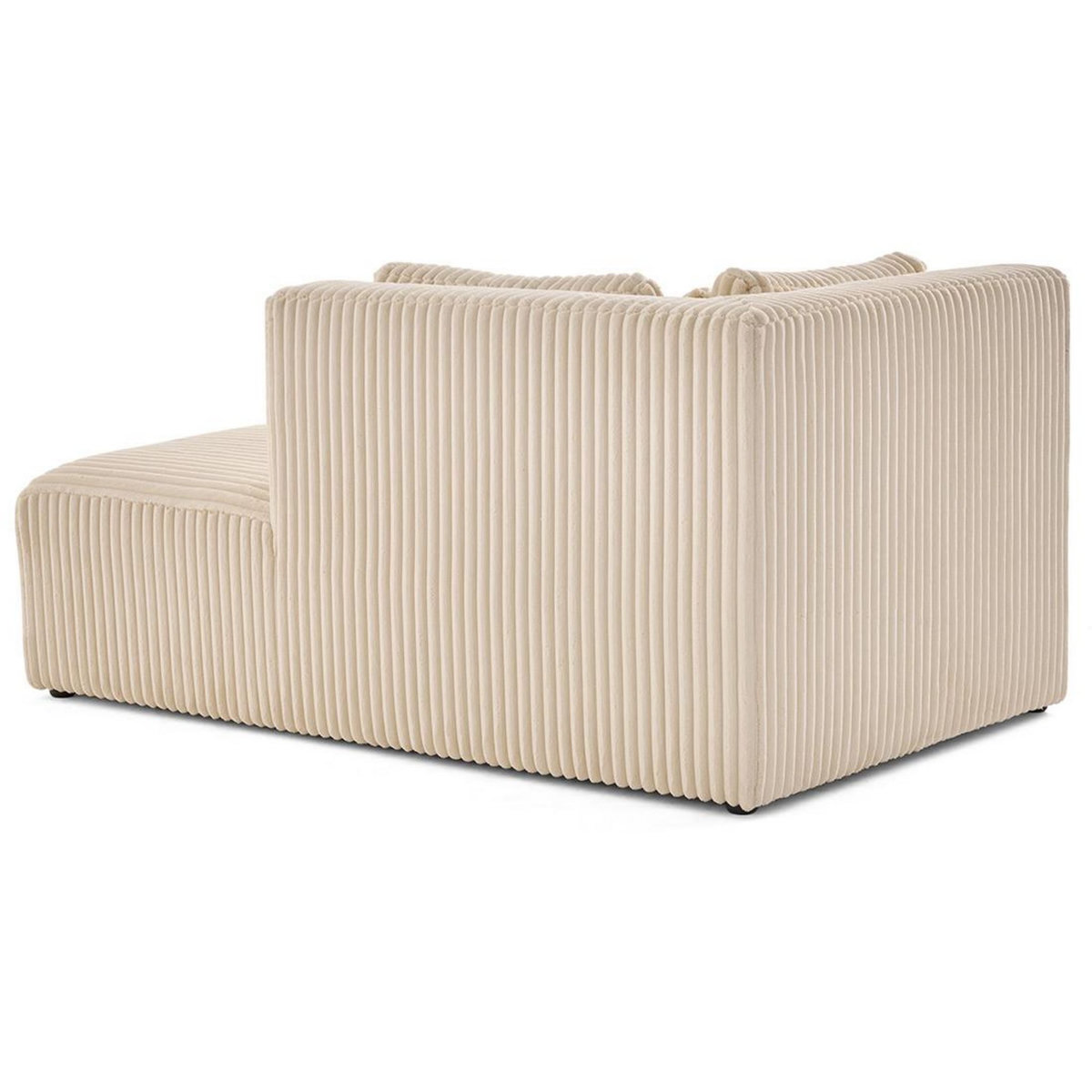 LISA DESIGN Victoire - module d'assise méridienne droit en velours côtelé grosses côtes