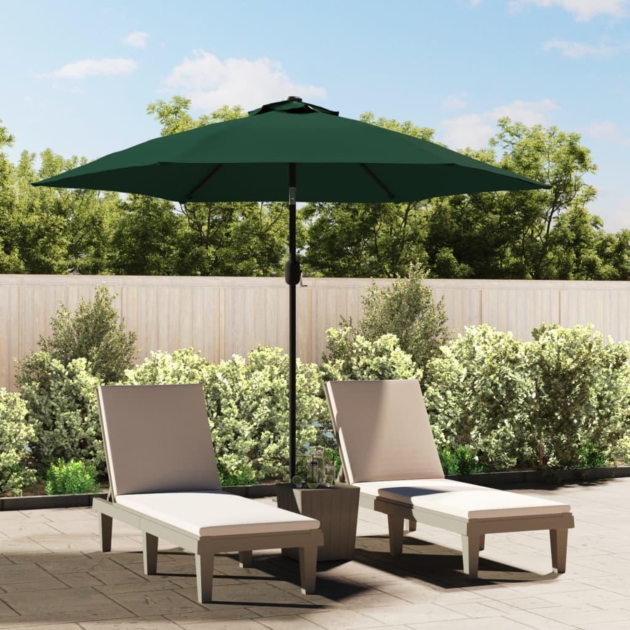 Voir la diapositive 1 : VIDAXL Parasol de jardin en porte-a-faux avec LED 3 m vert
