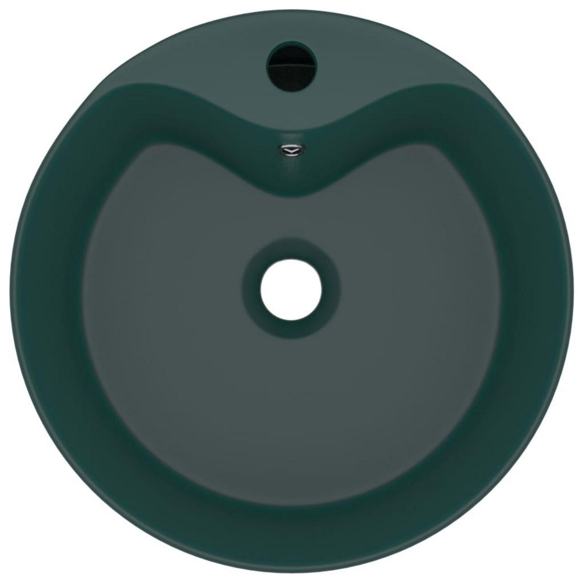 VIDAXL Lavabo de luxe avec trop-plein Vert fonce mat 36x13cm Ceramique