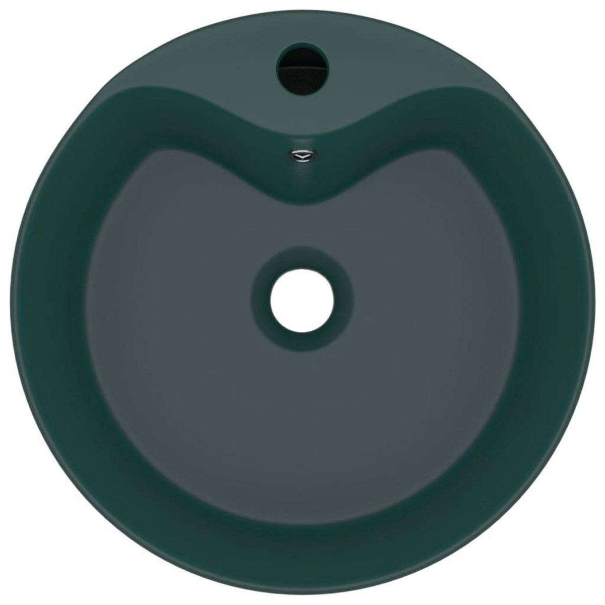 VIDAXL Lavabo de luxe avec trop-plein Vert fonce mat 36x13cm Ceramique