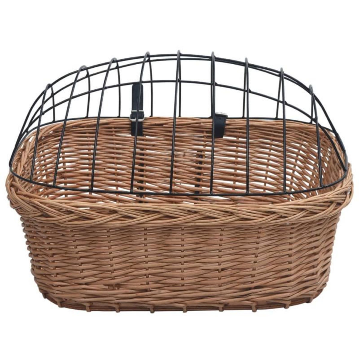 VIDAXL Panier avant de vélo avec couvercle 50x45x35 cm Saule naturel